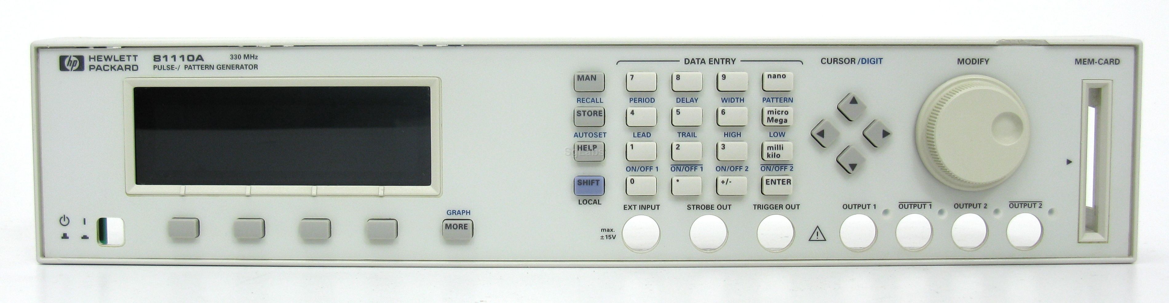 HP Agilent Keysight, 81110A Front Panel