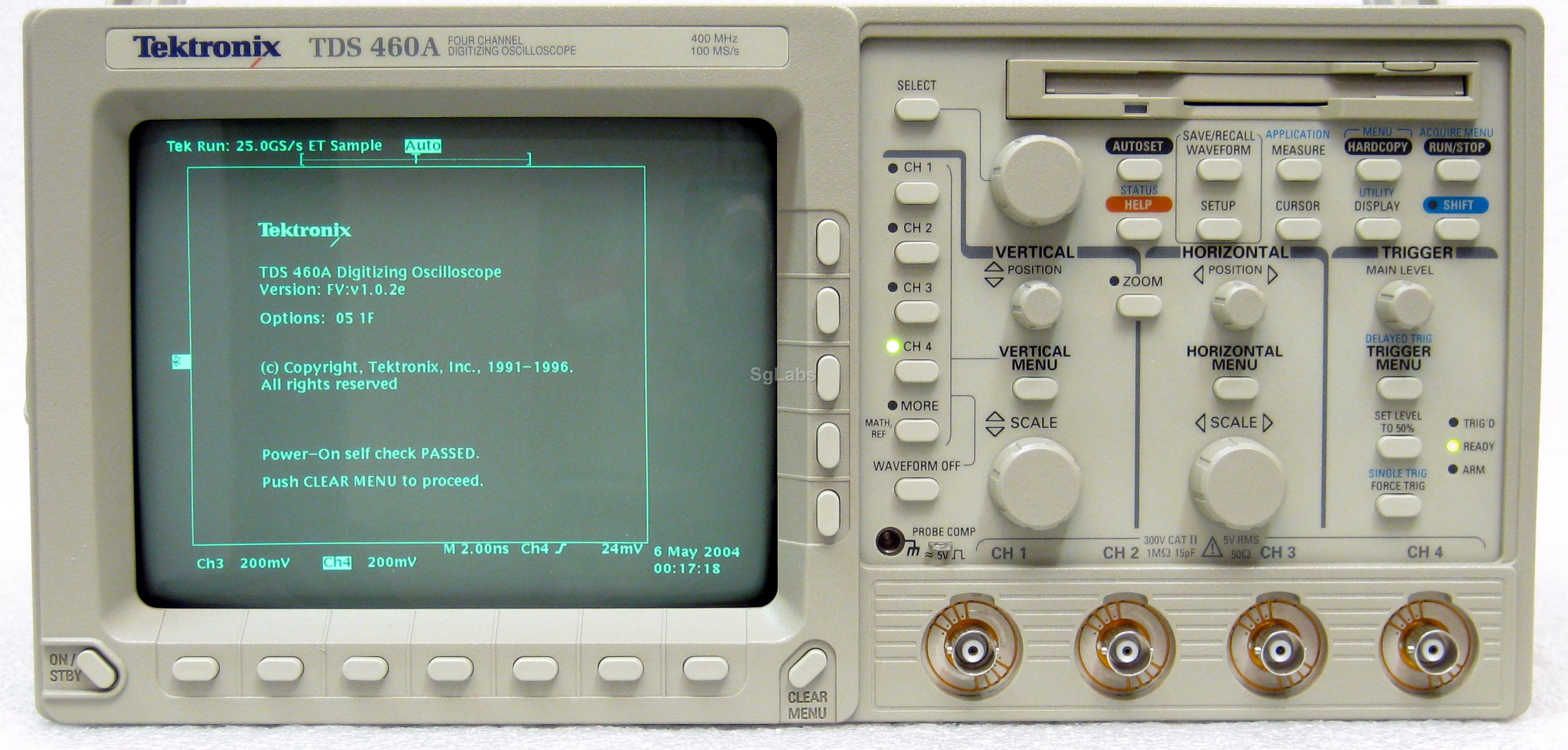 TEKTRONIX TDS460A 4 Channel Oscilloscope 400 MHz 100MS/s 